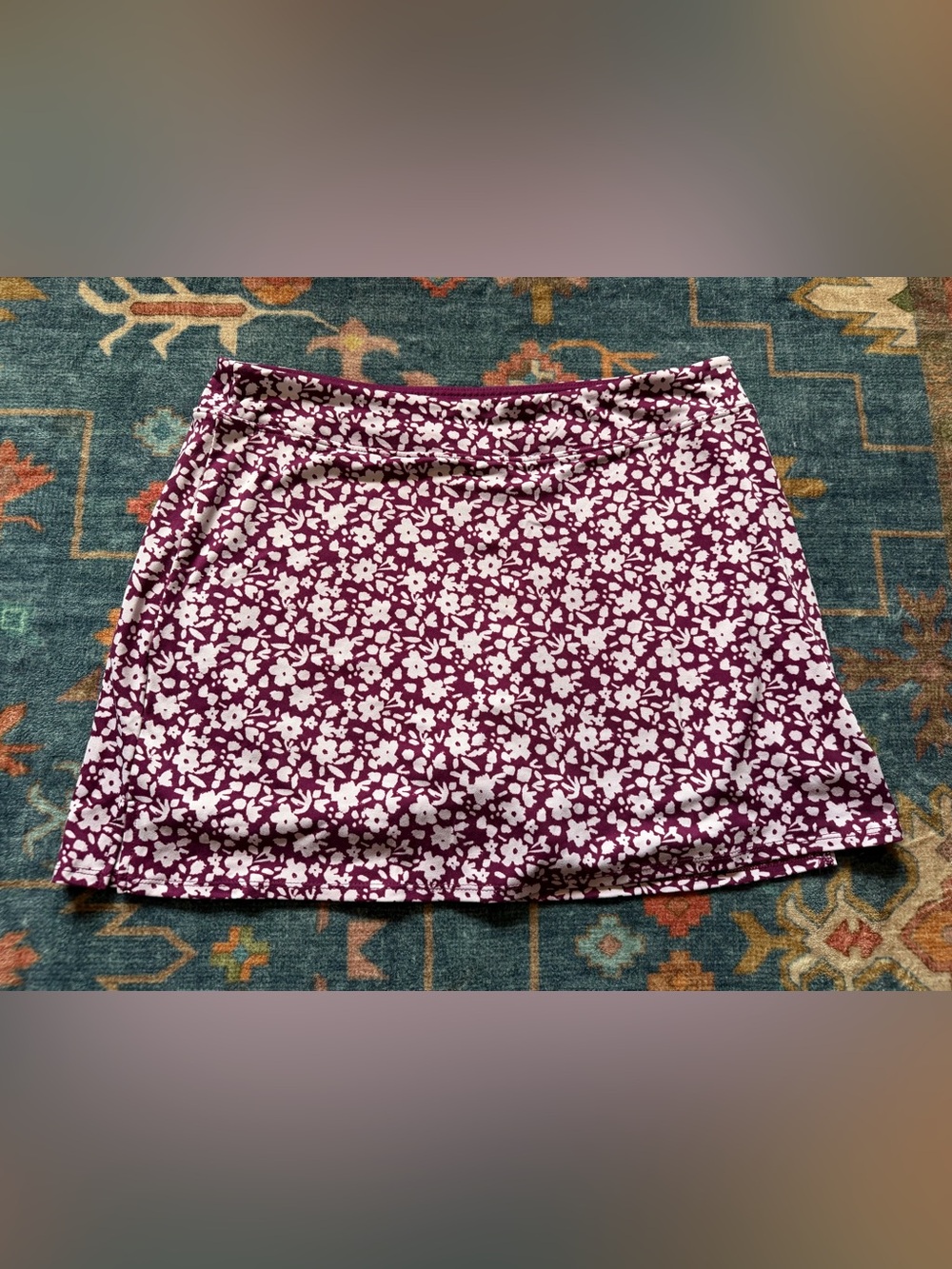 Tranquility by Colorado Clothing Berry and White Floral Mini Skirt